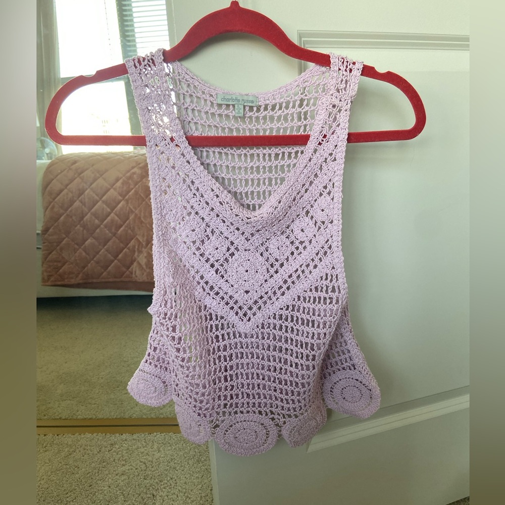 Charlotte Russe Lilac Crochet Crop Top